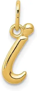 [JewelryWeb] Yellow Gold Letter I Initial Charm