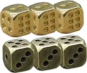 Gogogmee 6Pcs Retro Copper Dice for Festivals Parties Gaming Vintage Style Multi Sided Dice Party Favors Friends and Family