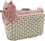[Santimon] Womens Purse-Clutches Diamante Sequin Ladies Luxury Chain Evening-Bags Sparkle Bridal Prom Horse Pink Gold