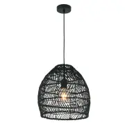 COUP Pendant Lamp Light Interior ES 40W Rattan Ellipse Mtte Black OD340mm X L250mm