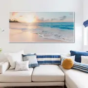 Poster Framed Ocean and Beach 40x80cm Wall Art Home Decor