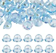 [Spritewelry] Acrylic Flower Bead Caps Colorful Wind Chimes Floral Bead Caps AB Color Multi-Petal Trumpet Flower Spacer for Earrings Jewelry Making