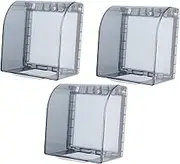 FONDOTIN 3 Pcs Socket Covers for Outdoor Use Transparent Weatherproof Electrical Box Protector Type Socket Guard for Bathrooms and Kitchens
