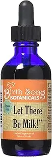 Birth Song Botanicals Let There Be Milk, Organic Lactation Tincture, Herbal Breastfeeding Supplement with Fenugreek, Alcohol Free, 2oz Bottle