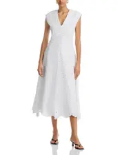 Veronica Beard Aven Eyelet Midi Dress