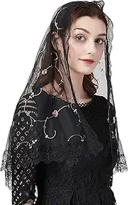 [FANFAN] Therese Little Flower Lace Mantilla Chapel Veil Mantilla Shawl Wrap Y018