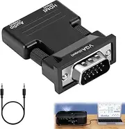 VGA Adapter - HDMI Female to VGA Male Converter with Full HD 1080P Video Output for Monitor, TV, Computer, Laptop, PC, Projector and More (Black)