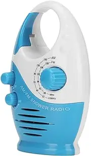 Portable AM FM Radio, Waterproof Broadcast Music Shower Weather Radio with Speakers Suitable for Shower Rooms, Bedside Tables and Garages