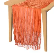 14 Feet Cheesecloth Table Runner Long Bohemia Gauze Cheese Cloth Orange