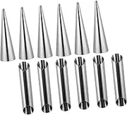 OKUMEYR 12pcs Stainless Steel Croissant Baking Molds Food-Grade Non-Stick Horn Pastry Tools Easy to Clean and Reusable for Home Baking