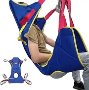 Patient Hoist Lift Sling, Full Body Commode Sling with Head Support Toileting Patient Lift Sling Divided Leg Shower Sling for Patient Lifts (Size : L)
