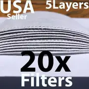 New! PM2.5 Mask Filter 20 Pack For Face Masks Adult Carbon Activated 5 Layers