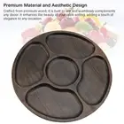 Chip Dip Tray 5 Compartments Round Wood Divided Serving Platter For Snack