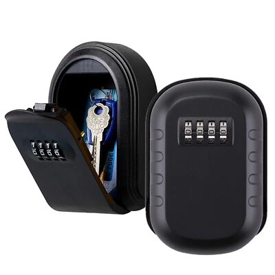 Key Lock Box with Small 4 Digit Combination | Wall Mounted Secure Lock Box fo...