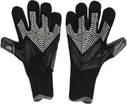 Soccer Goalie Glove Black Latex Extra Finger Protection for Football Competition
