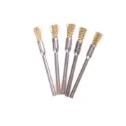 5X/set 3mm*5mm Shank Polishing Brass Wire Wheel Brushes Rotary Cleaning Tool:GY