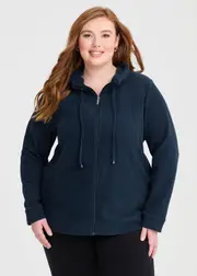 [Taking Shape] Taking Shape Polar Fleece Zip Front Jacket Size 18 in Navy - Plus Size Women's Clothing Navy