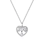 Sterling Silver Tree of Life Heart Hypoallergenic Necklace