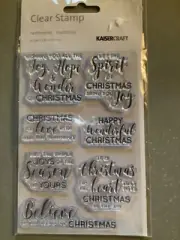 KaiserCraft Clear Stamp Sets SENTIMENTS TRADITIONAL Christmas 7 Stamps NEW