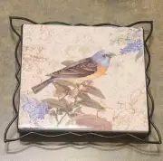 Mallory Lane ~ Square ~ Metal & Ceramic Trivet ~ Bird Design ~ 8.5" x 8.5"