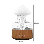 Rain Cloud Humidifier 450ml Essential Oil Diffuser with 7 Colors LED Lights Wood color