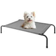 Cooling Elevated Dog Bed Outdoor Raised Portable Dog Cot Beds No-Slip Feet Grey