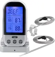 Meat Thermometer Food Thermometer Digital Meat Thermometer with Waterproof Dual Probe Wireless Remote Thermometer for BBQ, Oven, Smoker, Grill 25