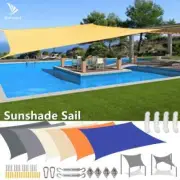 Waterproof Sun Shade Sail Canopy Rectangle Shelter for Outdoor Garden Patio