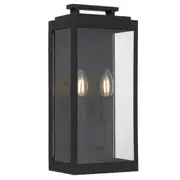 Truman Black Exterior Wall Lights Flush Sconce IP44 Modern Outdoor Telbix Lighting