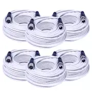 6 Pack of White 100 Foot XLR Microphone Cables - 100' Microphone Cords Mic