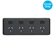 Clipsal Iconic Quad Powerpoint 10A Skin Solid Edge Black