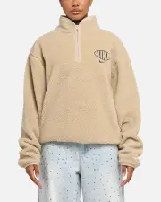 [Nike] Nike Club Sustainable Winterized Half Zip Top Grain/medium Ash Grey - Size S S Grain/Medium As