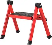 Ladders,Small Step Stool Kids Potty Training, Girls Boys Toddlers Folding Heavy Duty Mini Ladder for Bathroom, Load 100 Kg/Red