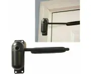 Door Closer, Mini Gate and Screen Closer, Surface Mounted Automatic Adjustable Spring Door Closer (Black)