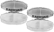 Ipetboom 2pcs Box Iron Travel Case Reusable Medication Cases Medication Containers Silver Case Holder Pp