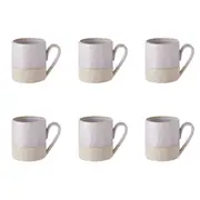 6x Davis & Waddell Stoneware Mug w/ Handle Milk/Coffee/Tea Cup 12cm/400ml White