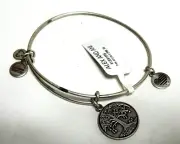 Signed Alex and Ani TREE OF LIFE Silver tone Bangle Charm Bracelet