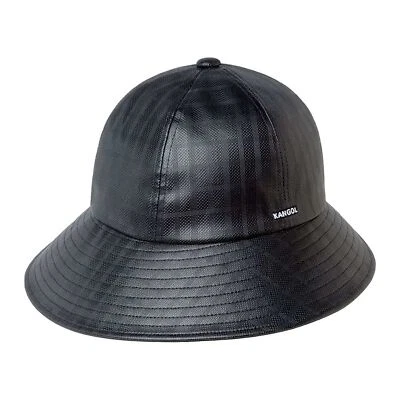 Kangol Faux Leather Rain Brim Casual Bucket Hat