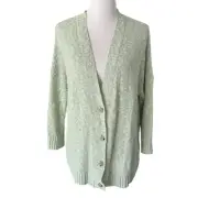 J. Jill Size Large Textured Prickly Pear Green Cardigan Sweater Button Front NEW