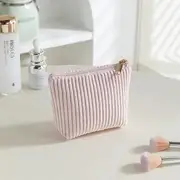 Corduroy Coin Purse Without Handle - Rectangular Prism - Ribbed - Pink - One Size