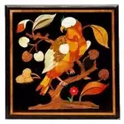 Black Marble Bird Pattern Inlay Work Coffee Table Top Corner Side Table Bar Deco