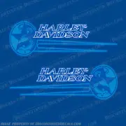 Fits Harley-Davidson 1992 - 1993 Softail Decals (Set of 2) White / Blue