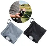 Square Microfiber Golf Ball Cleaning Towel with Carabiner Hook Water Absorption