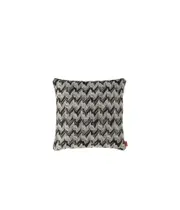 zigzag-pattern cushion One size black and white