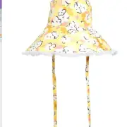 Nordstrom BP Womens Oversized Floppy Bucket Sun Hat | Yellow Floral | O/S