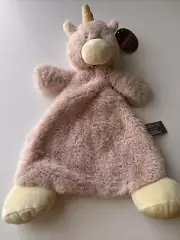 Demdaco Unicorn Lovey Rattle Pink Plush Toy 13" Nat Jules Baby Security Blanket