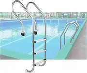 2/3 Step Swimming Pool Ladder,with Stainless Steel Steps Weight Capacity 550 Lbs,Easy to Climb,for in Ground Swimming Pool(3-steps1.0mm)