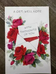 Vintage American Greetings “A Get-Well Note” Floral Greeting Card Nostalgia Gift