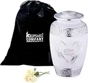 White Large Cremation Urns for Adults Ash - Angel Wings and Heart Design - Perfect ern for Female - Funeral Ashes Container - Urn Ashes Male,White - Large