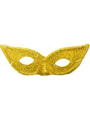 Glittery Gold Harlequin Masquerade Eye Mask